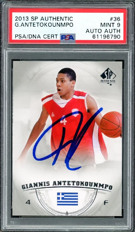 Men's basketball card stylish package -Giannis Antetokounmpo Autographed 2013 SP Authentic Rookie Card #36 Milwaukee Bucks PSA 9 PSA/DNA #61196790