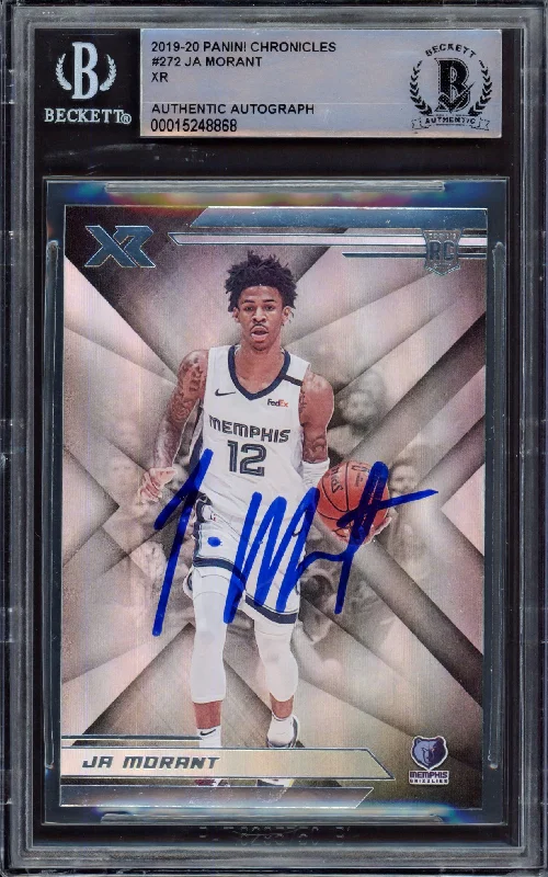 Men's basketball card budget sale -Ja Morant Autographed 2019-20 Panini Chronicles XR Rookie Card #272 Memphis Grizzlies Beckett BAS #15248868