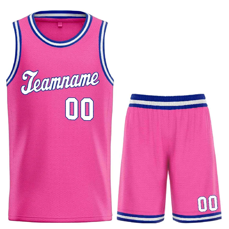 Men's basketball uniform team uniforms -Custom Pink White-Royal Classic Sets Sports Uniform Basketball Jersey