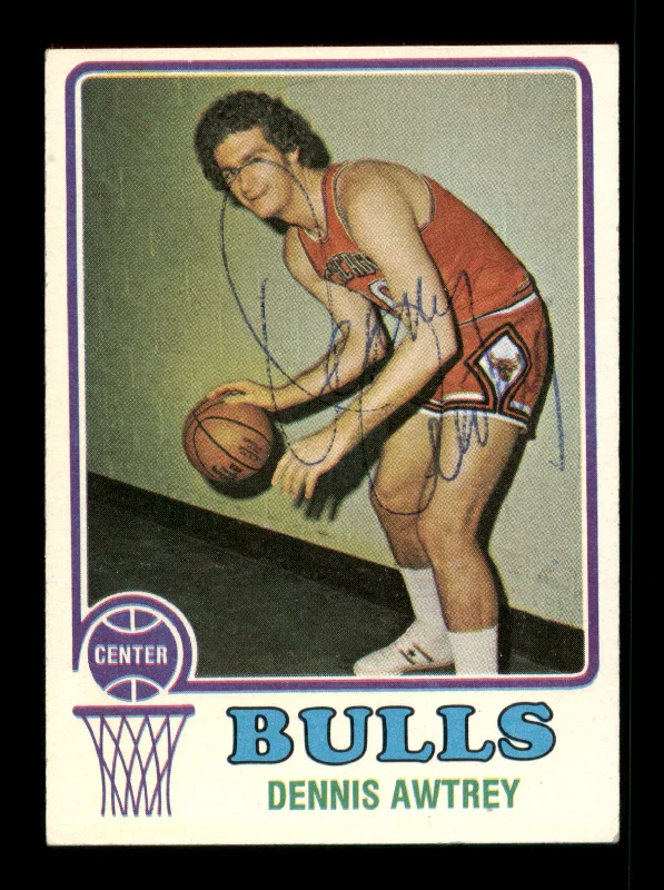 Men's basketball card custom combo -Dennis Awtrey Autographed 1973-74 Topps Card #114 Chicago Bulls SKU #205326