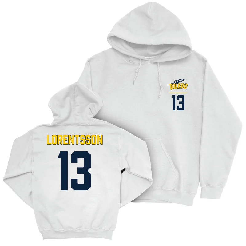 Men's hoodies sale -Toledo Men's Basketball White Logo Hoodie - André Lorentsson | #13