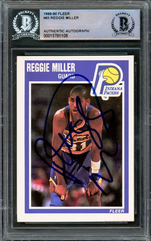 Men's basketball card rare special -Reggie Miller Autographed 1989-90 Fleer Card #65 Indiana Pacers Beckett BAS #15781108