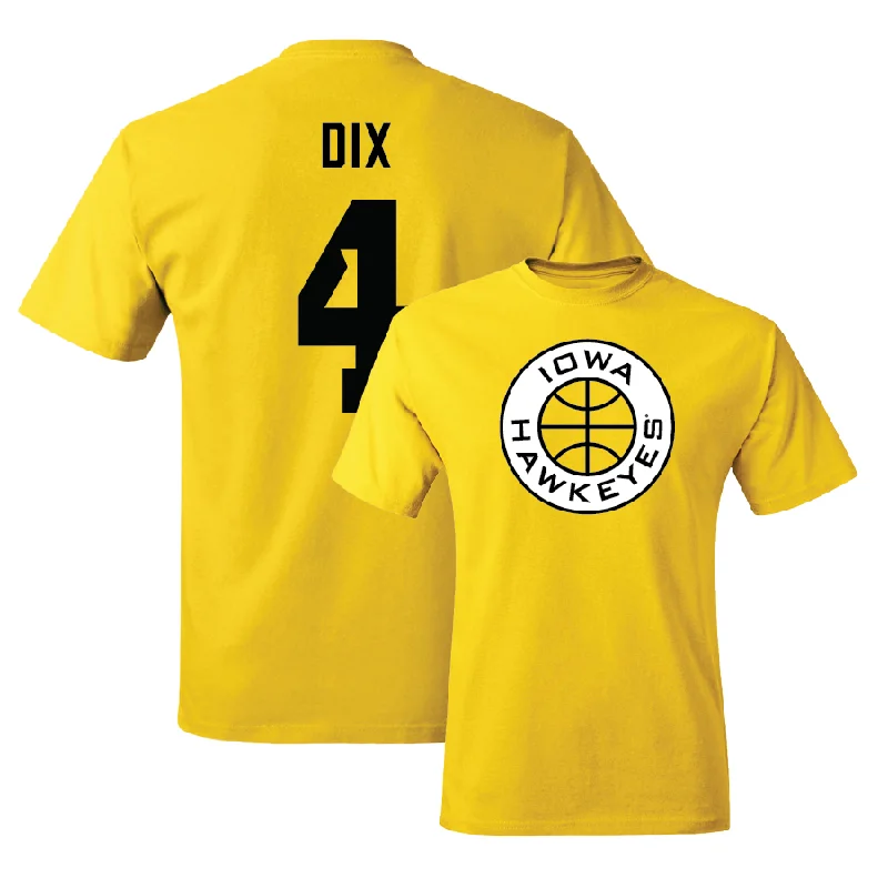 Men's basketball T-shirt pro tops -Gold Men's Basketball Tee - Josh Dix