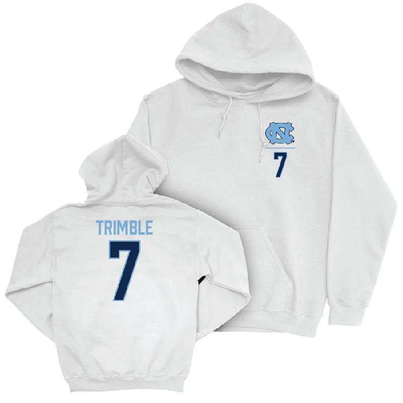 Men's hoodies relaxed-design -UNC Men's Basketball White Logo Hoodie - Seth Trimble