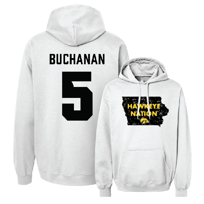 Men's hoodies durable-stitching -Men's Basketball White State Hoodie  - Trey Buchanan