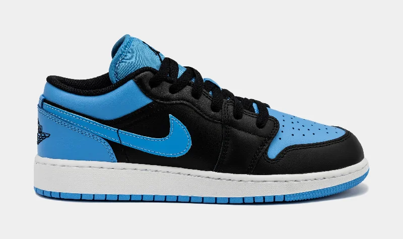 Basketball shoes bold-performance -Air Jordan 1 Retro Low University Blue Grade School Lifestyle Shoes (Black/University Blue)