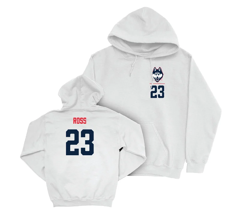 Men's hoodies sweat-fit -UConn Men's Basketball Logo White Hoodie - Jayden Ross | #23