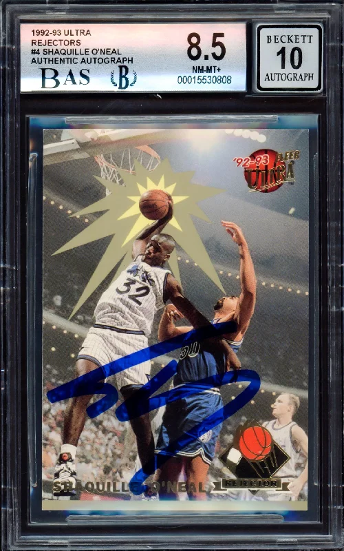 Men's basketball card performance treasury -Shaquille "Shaq" O'Neal Autographed 1992-93 Fleer Ultra Rejectors Rookie Card #4 Orlando Magic BGS 8.5 Auto Grade Gem Mint 10 Beckett BAS #15530808