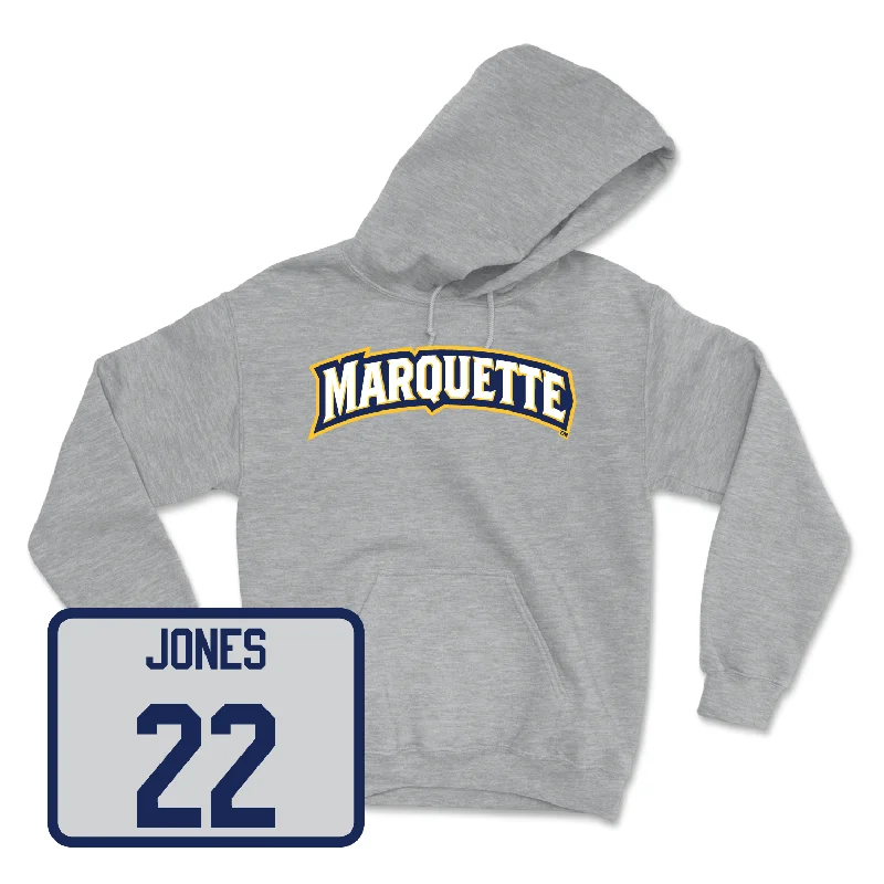 Men's hoodies zippered-pocket -Sport Grey Men's Basketball Wordmark Hoodie - Sean Jones