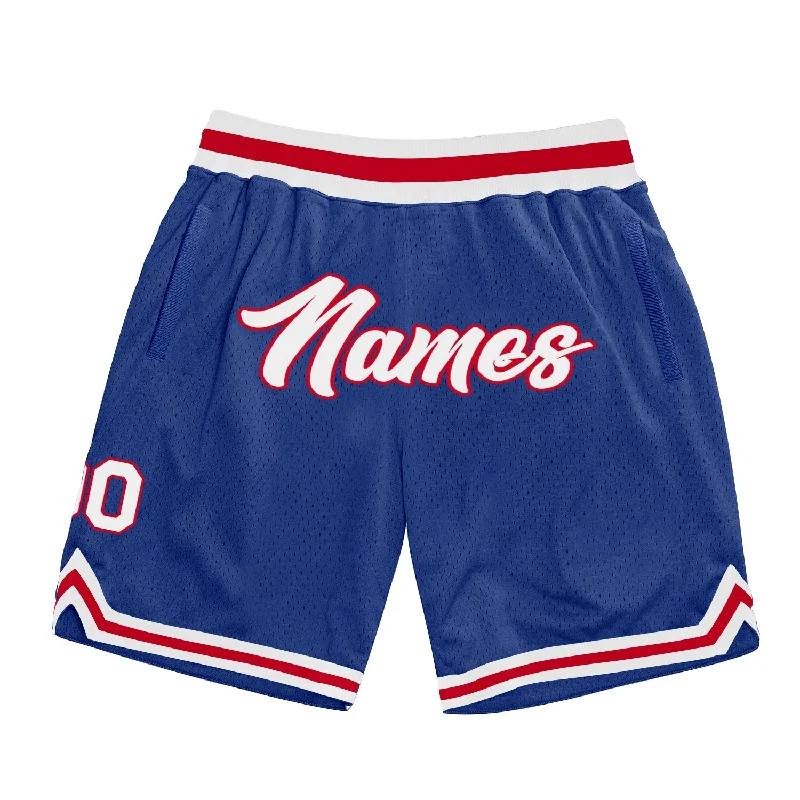 Men's basketball shorts sweat-hybrid -Custom Royal White-Red Authentic Throwback Basketball Shorts