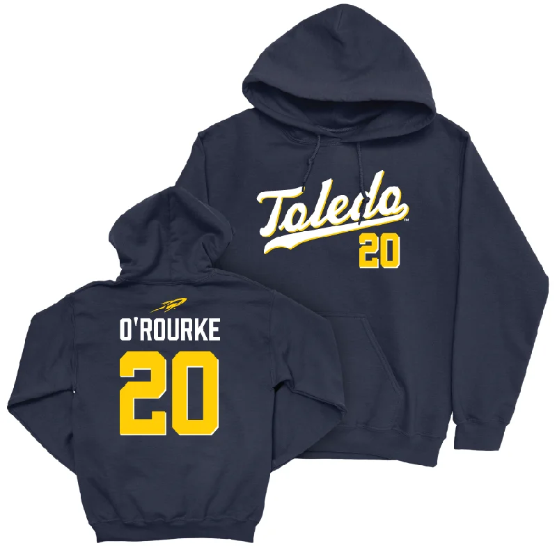 Men's hoodies windproof -Toledo Men's Basketball Navy Script Hoodie  - Colin O’Rourke