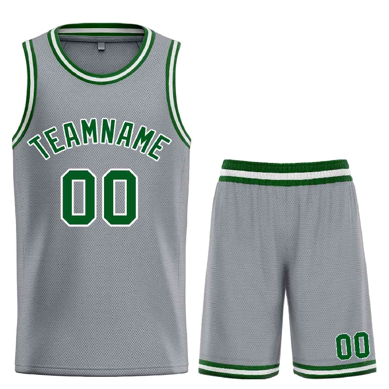 Men's basketball uniform sleeveless option -Custom Dark Gray Green-White Classic Sets Bull Basketball Jersey