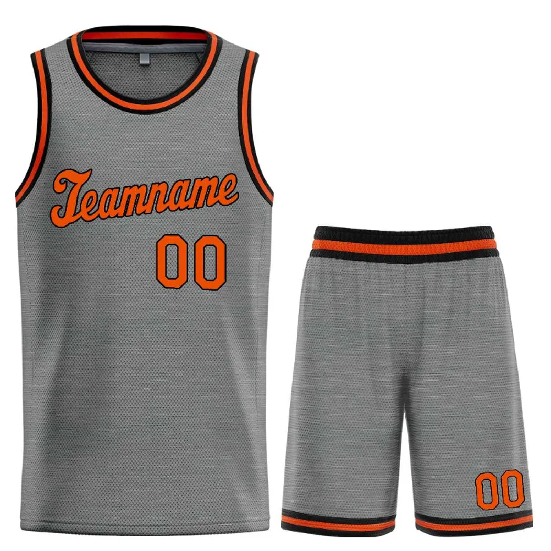 Men's basketball uniform lightweight collection -Custom Dark Gray Orange-Black Classic Sets Sports Uniform Basketball Jersey