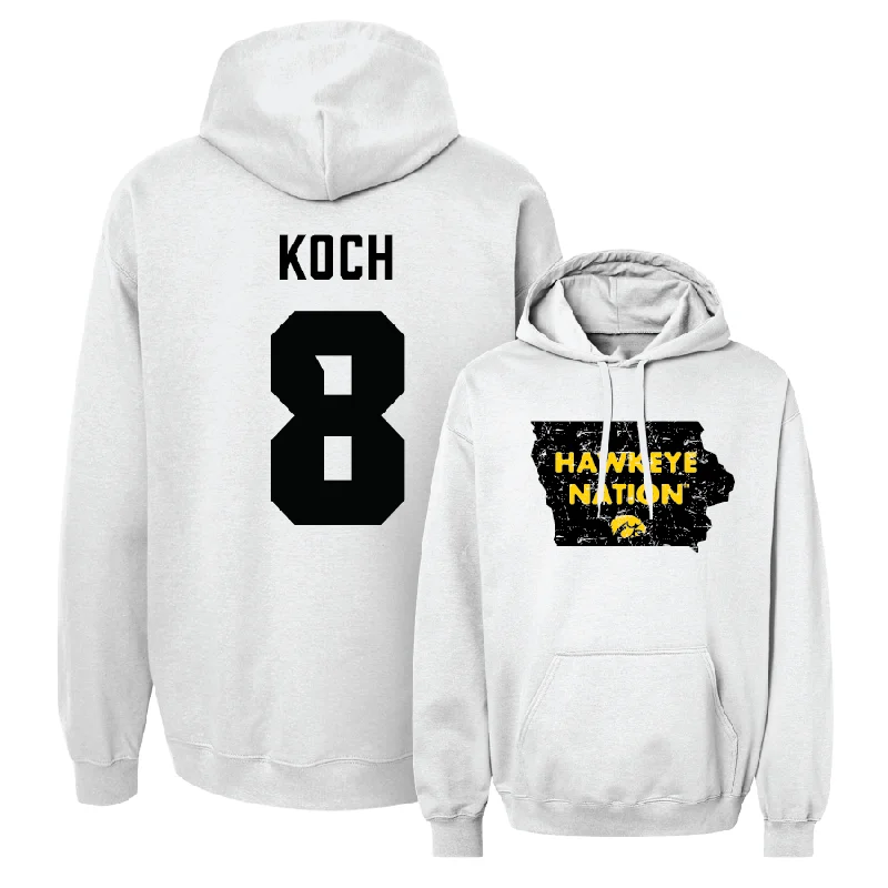 Men's hoodies knit -Men's Basketball White State Hoodie  - Cooper Koch