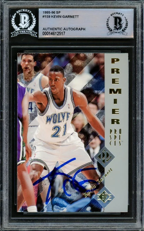 Men's basketball card performance assortment -Kevin Garnett Autographed 1995-96 SP Authentic Rookie Card #159 Minnesota Timberwolves Beckett BAS #14612517