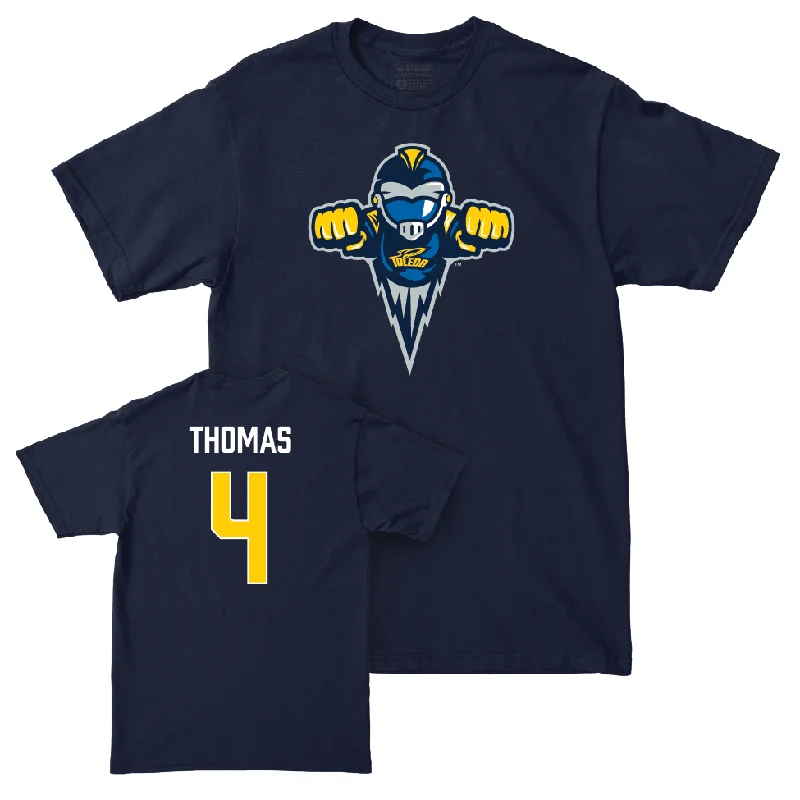 Men's basketball T-shirt signature brand -Toledo Men's Basketball Navy Legacy Tee - Xavier Thomas | #4