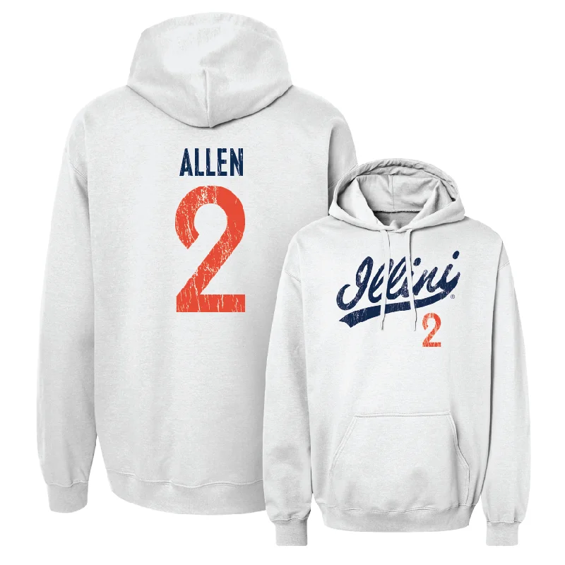 Men's hoodies quilted -Script White Hoodie - Cori Allen