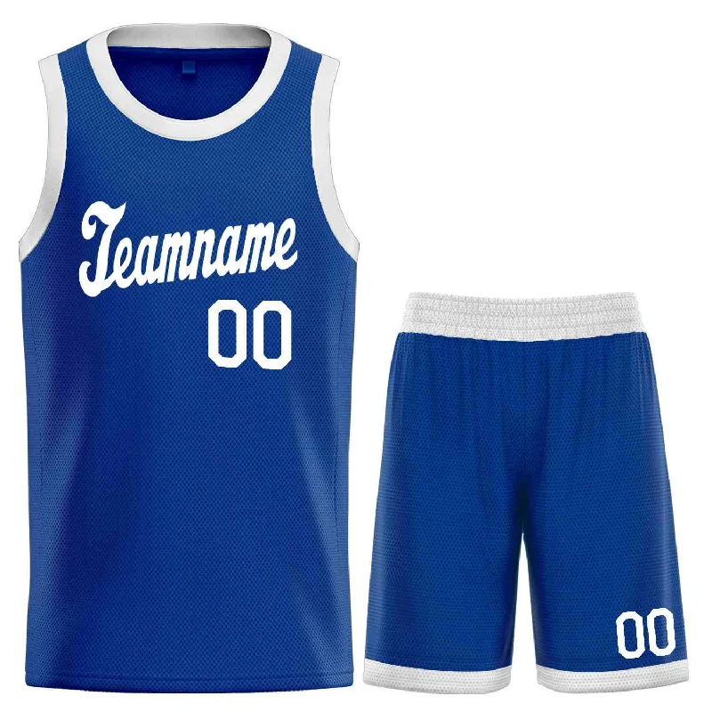 Men's basketball uniform lightweight shorts -Custom Royal White Classic Sets Sports Uniform Basketball Jersey