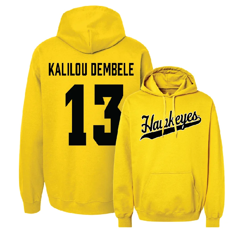 Men's hoodies limited-edition -Gold Men's Basketball Script Hoodie - Ladji Kalilou Dembélé