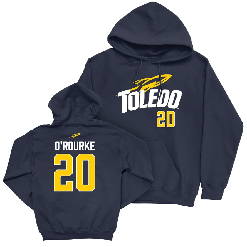 Men's hoodies travel -Toledo Men's Basketball Navy Sideline Hoodie  - Colin O’Rourke