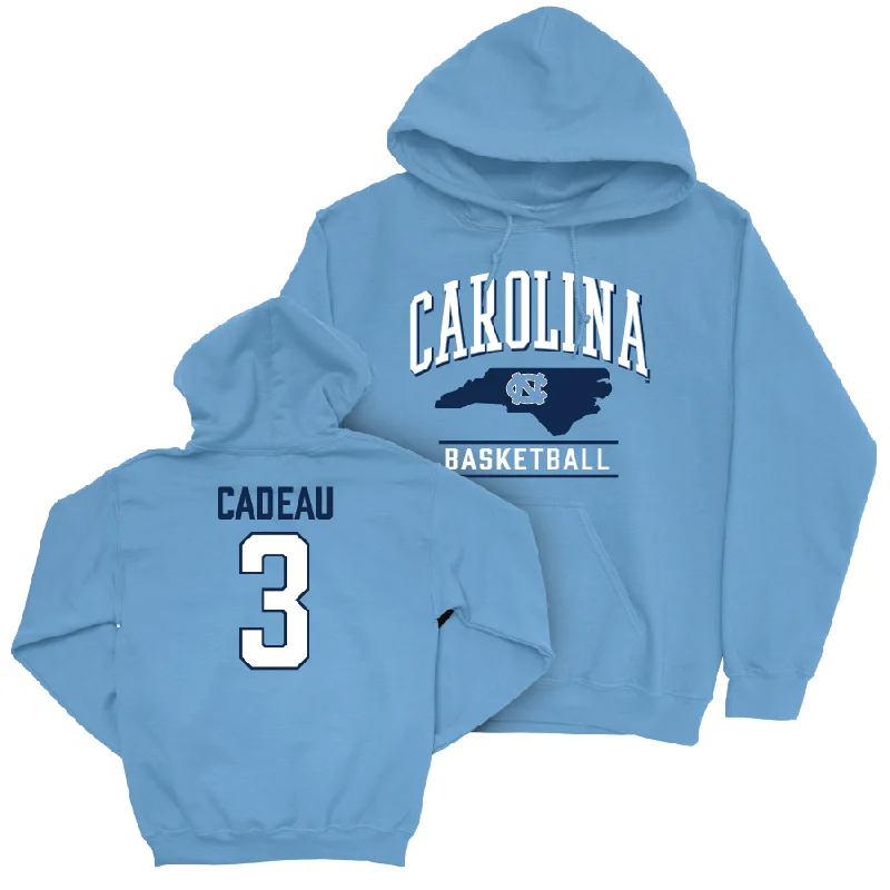 Men's hoodies breathable-lining -UNC Men's Basketball Carolina Blue Arch Hoodie - Elliot Cadeau