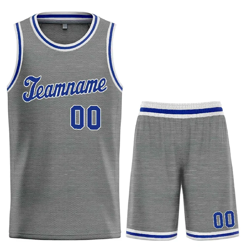 Men's basketball uniform player collection -Custom Dark Gray Royal-White Classic Sets Sports Uniform Basketball Jersey