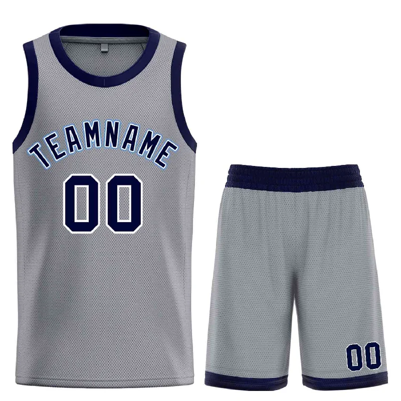 Men's basketball uniform affordable deals -Custom Dark Gray Navy-White Classic Sets Bull Basketball Jersey