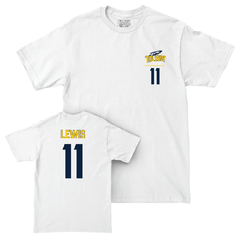 Men's basketball T-shirt cool graphics -Toledo Men's Basketball White Logo Comfort Colors Tee - Samuel Lewis | #11