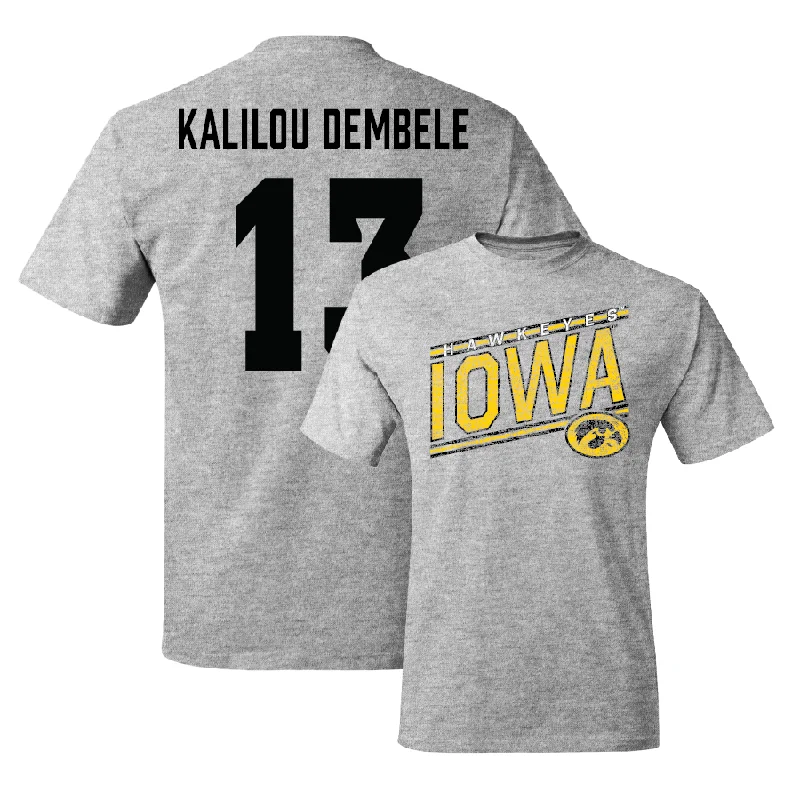 Men's basketball T-shirt practice top -Sport Grey Men's Basketball Slant Tee - Ladji Kalilou Dembélé