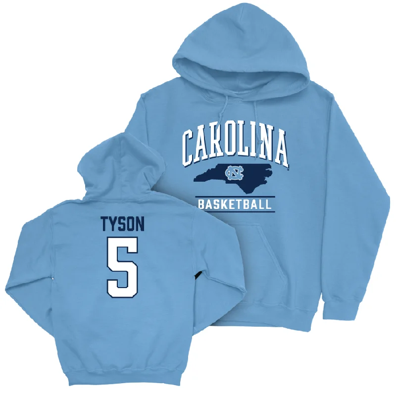 Men's hoodies designer -UNC Men's Basketball Carolina Blue Arch Hoodie  - Cade Tyson