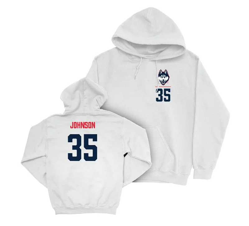 Men's hoodies moisture-fit -UConn Men's Basketball Logo White Hoodie - Samson Johnson | #35