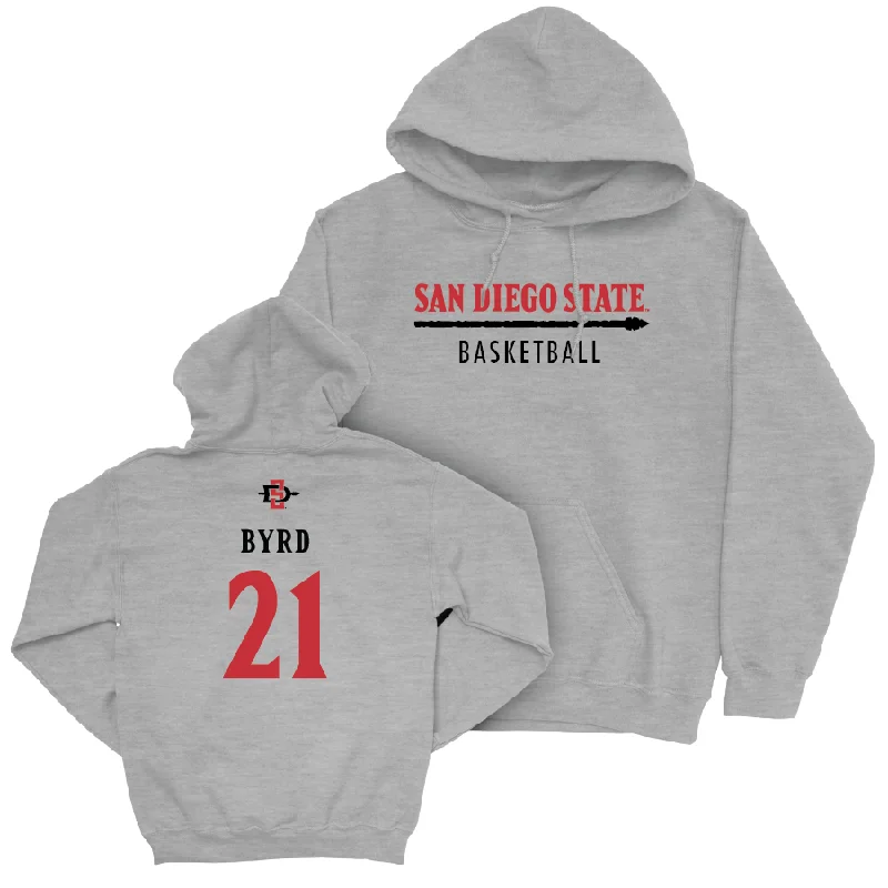 Men's hoodies lightweight-design -SDSU Men's Basketball Sport Grey Classic Hoodie - Miles Byrd #21