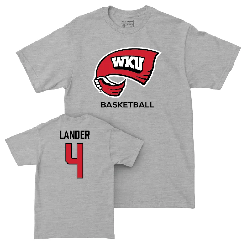 Men's basketball T-shirt team collection -WKU Men's Basketball Sport Grey Classic Tee - Khristian Lander | #4