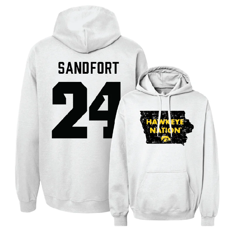 Men's hoodies mid-rise -Men's Basketball White State Hoodie - Pryce Sandfort