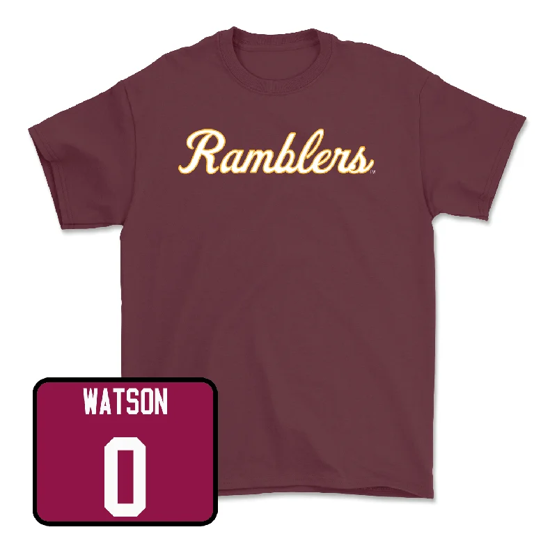 Men's basketball T-shirt player package -Maroon Men's Basketball Script Tee - Des Watson