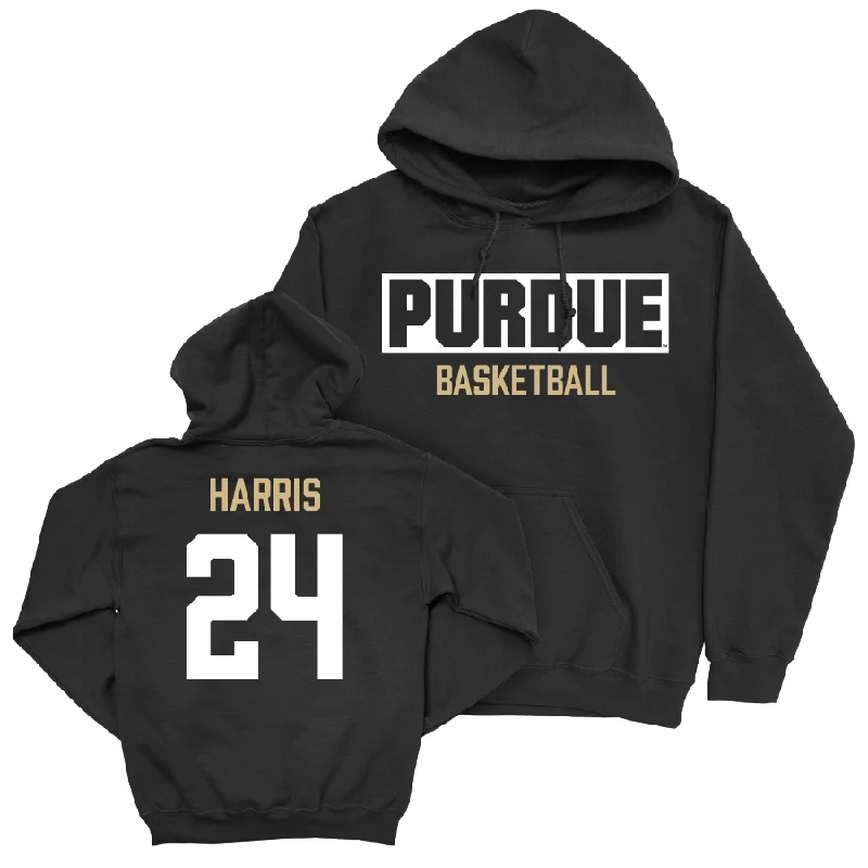 Men's hoodies woven -Men's Basketball Black Staple Hoodie  - Gicarri Harris