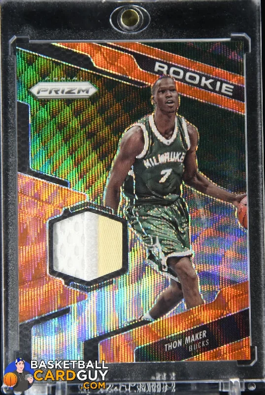 Men's basketball uniform game ready -Thon Maker 2016-17 Panini Prizm Rookie Jerseys Prizms Orange Wave #50 #/25