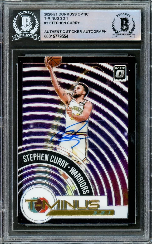 Men's basketball card affordable deals -Stephen Curry Autographed 2020-21 Donruss Optic Card #1 Golden State Warriors Beckett BAS #15779554