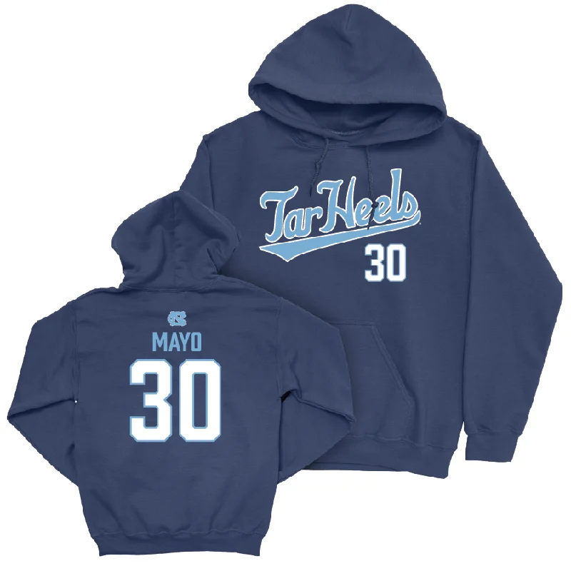 Men's hoodies moisture-proof -UNC Men's Basketball Navy Script Hoodie  - Dante Mayo