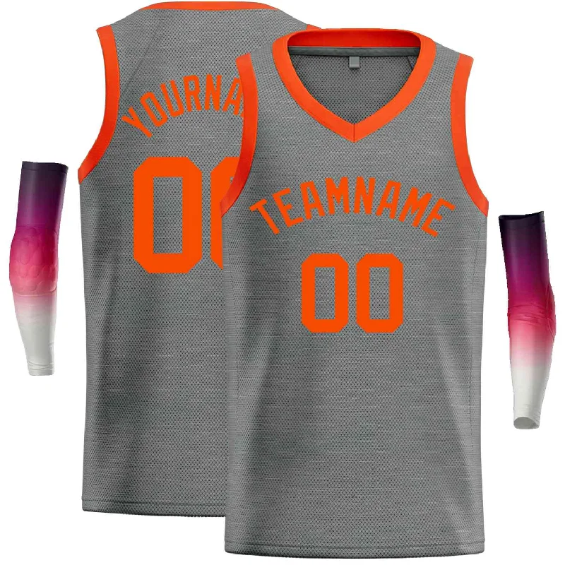 Men's basketball uniform team uniforms -Custom Dark Gray Orange-Classic Tops Men Casual Basketball Jersey