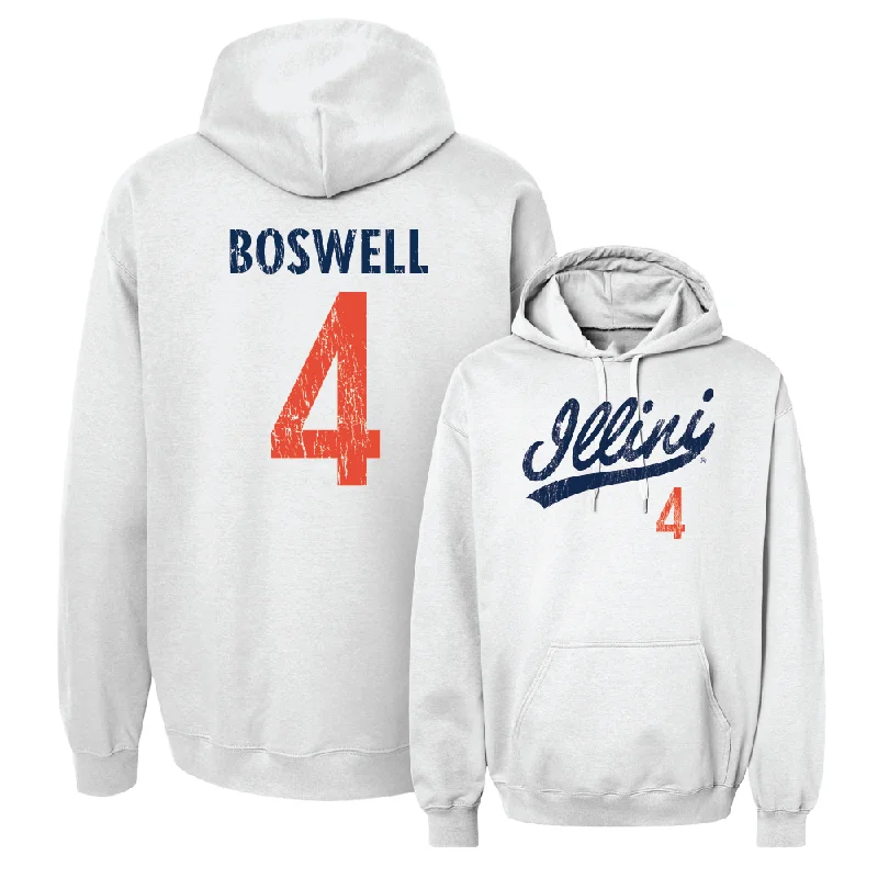 Men's hoodies quick-stretch -White Script Hoodie  - Kylan Boswell