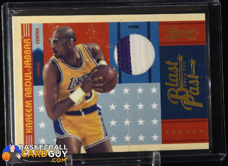 Men's basketball uniform stylish uniform -Kareem Abdul-Jabbar 2010-11 Classics Blast From The Past Jerseys Prime #/25