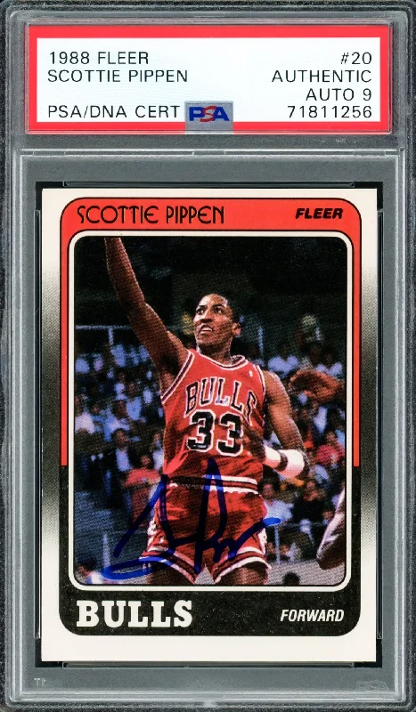 Men's basketball card limited kit -Scottie Pippen Autographed 1988-89 Fleer Rookie Card #20 Chicago Bulls Auto Grade Mint 9 PSA/DNA #71811256