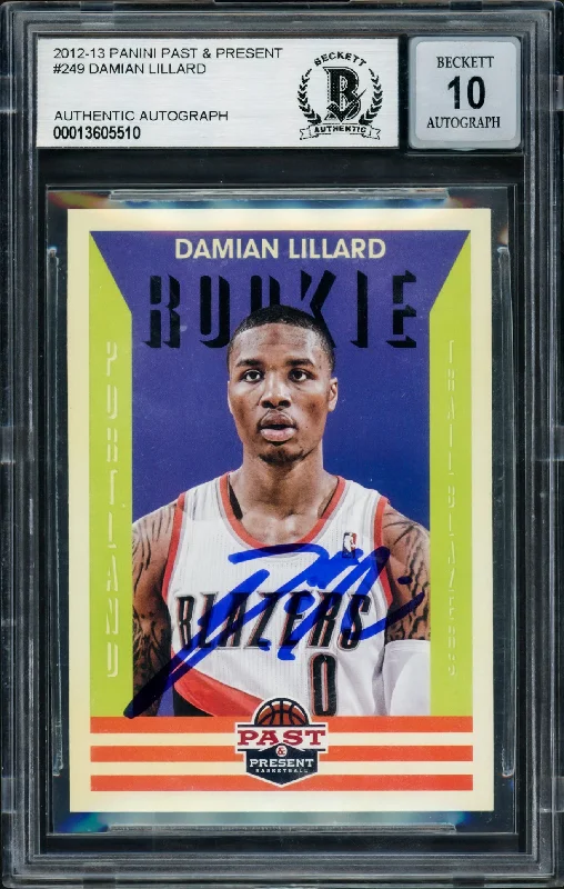 Men's basketball card pro kit -Damian Lillard Autographed 2012-13 Panini Past & Present Rookie Card #249 Portland Trail Blazers Beckett BAS #13605510