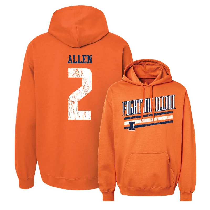 Men's hoodies breathable-lining -Orange Slant Hoodie - Cori Allen