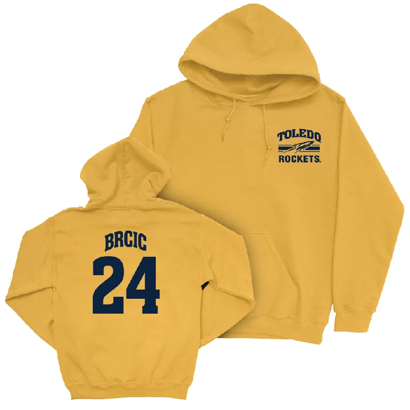 Men's hoodies lightweight-fleece -Toledo Men's Basketball Gold Victory Hoodie - Grgur Brcic | #24