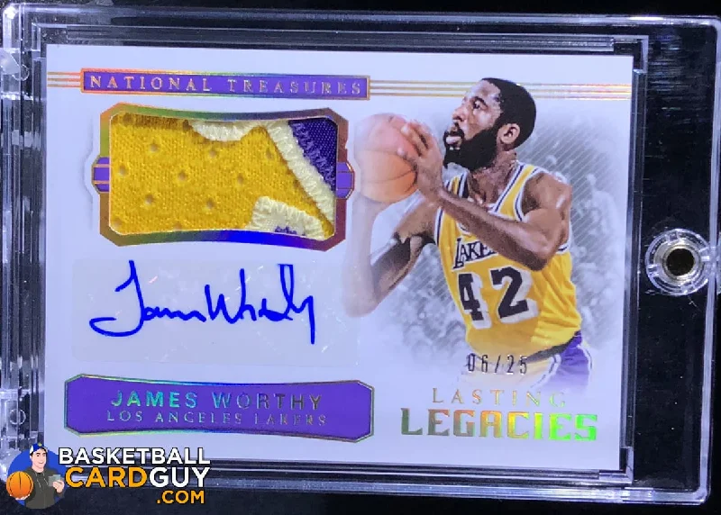 Men's basketball uniform quick delivery -James Worthy 2017-18 Panini National Treasures Lasting Legacies Jersey Autographs Prime /25