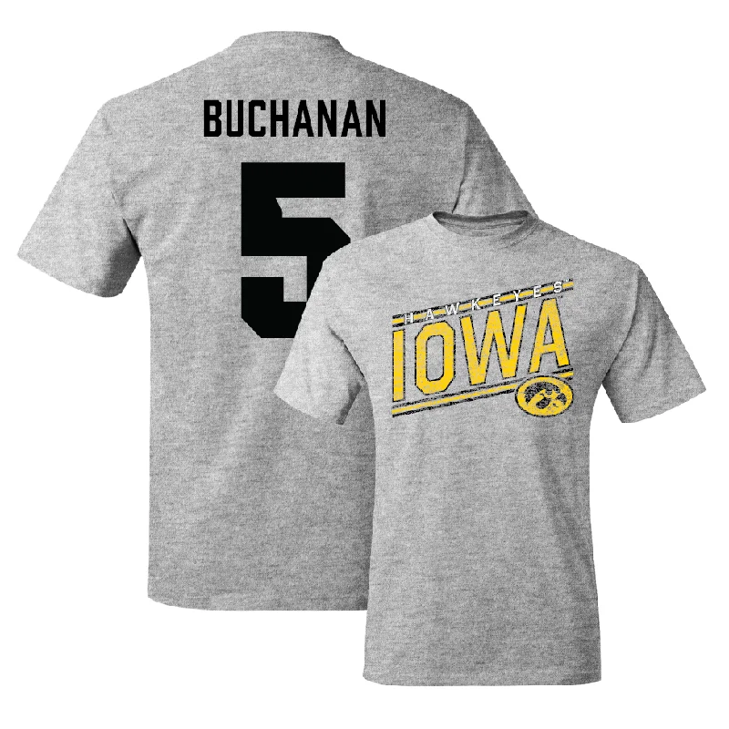 Men's basketball T-shirt leading labels -Sport Grey Men's Basketball Slant Tee  - Trey Buchanan