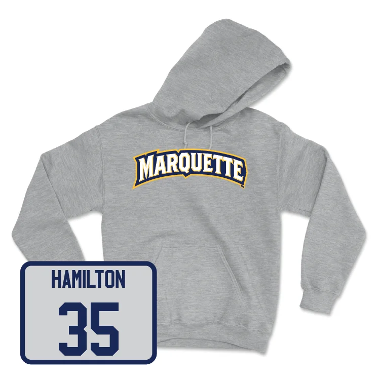 Men's hoodies sweat-wicking -Sport Grey Men's Basketball Wordmark Hoodie - Caedin Hamilton