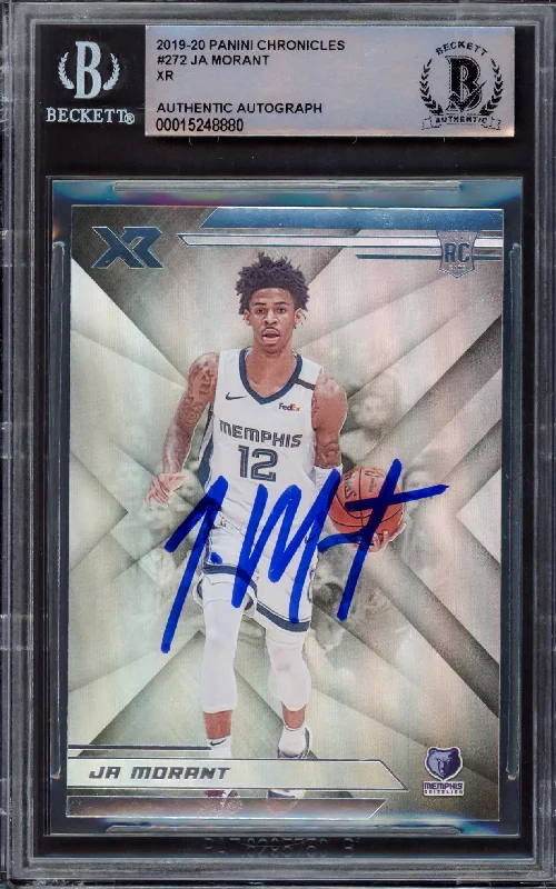 Men's basketball card performance sale -Ja Morant Autographed 2019-20 Panini Chronicles XR Rookie Card #272 Memphis Grizzlies Beckett BAS #15248880